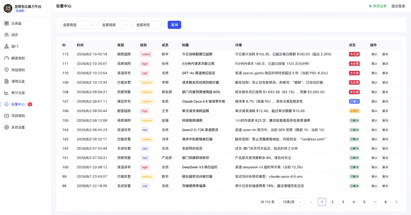 告警中心